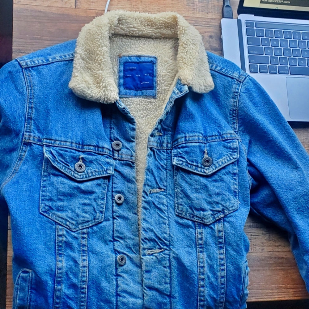 Zara man fur denim jacket